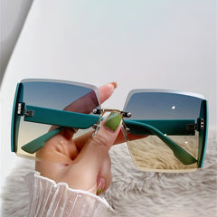 Gradient Rimless Sunglasses UV400 Beach Party Glasses