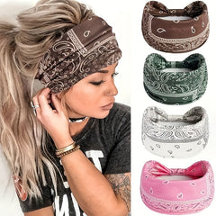 Boho Style Elastic Wide Hair Band Knot Turban Headband