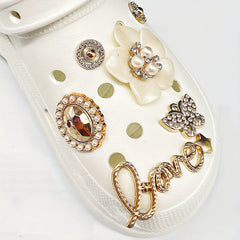 Camellia Shaped Bling Shoes Charms For Clog