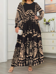  Boho Dress Women's Plus Tribal Print Maxi Dress