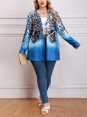  Leopard Print Open Front Cardigan