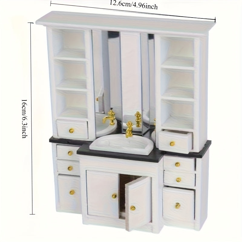 1:12 Dollhouse Bathroom Sink Cabinet Mini Kitchen Furniture Decor