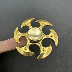 Golden Zinc Alloy Fidget Spinner for Focus & Relaxation