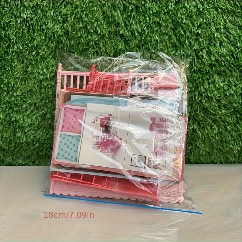 Dollhouse Mini Double Slide Bed Home Decor Play Princess Room Graduation Gift
