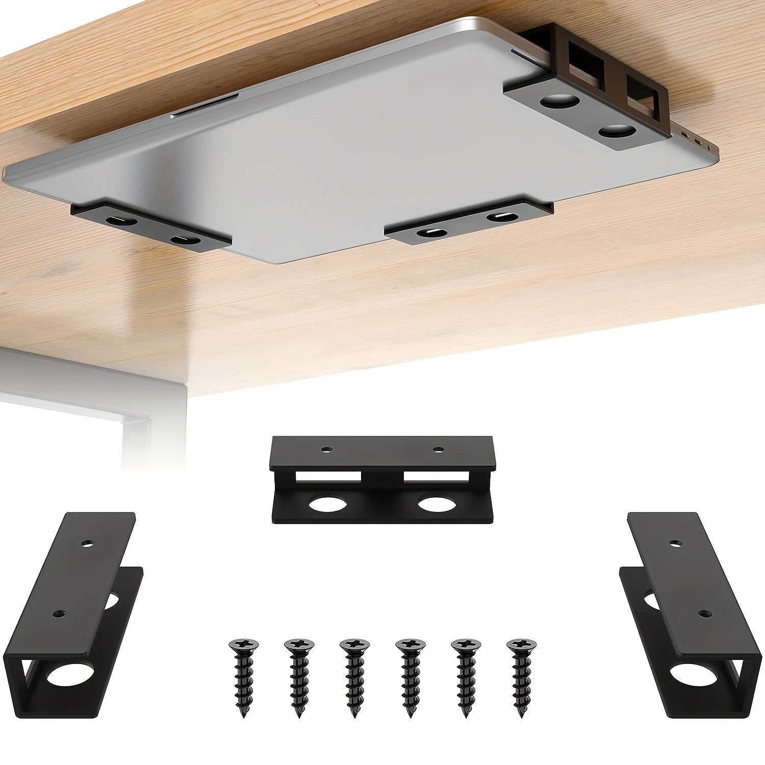 Under Desk Laptop Holder Mount with Screw - Under Table Laptop Mount Bracket