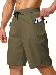 Men's Zip Pocket Swim Trunks Quick Dry UV Protection Beach Shorts