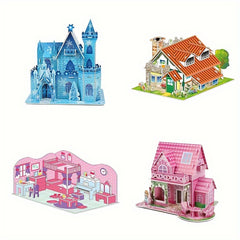 DIY Paper Dollhouse Set 3D Creative Puzzle Cabin Assembly Model Mini House
