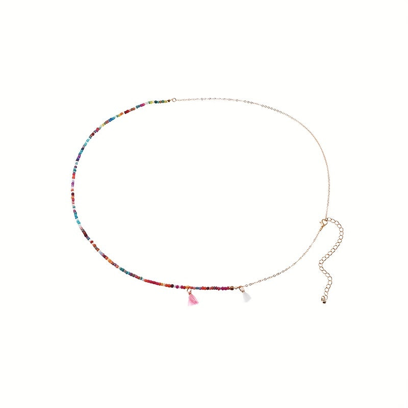 Colorful Tassel Bead Waist Chain Bohemian Style Body Chain