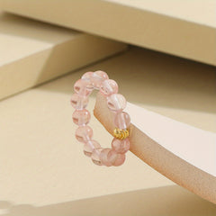 Natural Bead Ring 18k Plated Waterish Stacking Jewelry