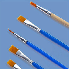 Professional Artist Brushes Set Nylon Bristles Plastic Wood Handle Golden Tip