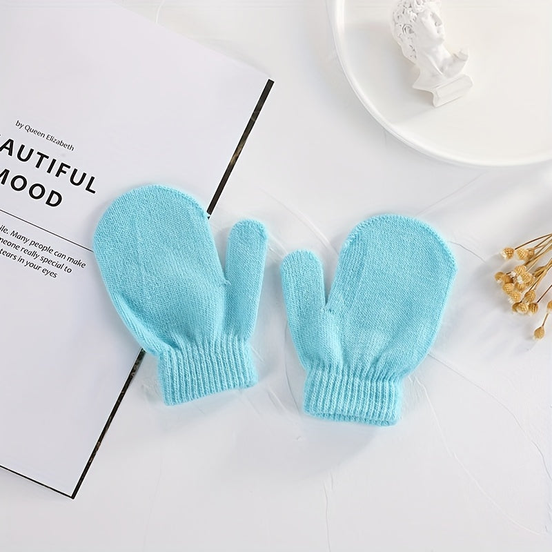 Children's Knitted Gloves Warm Mittens Soft Coldproof Gloves