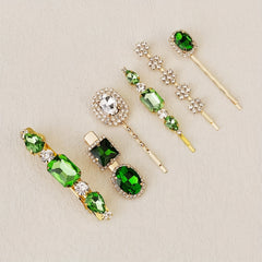 6pcs Crystal Rhinestone Bobby Pins Metal Hair Accessories for Girls Women