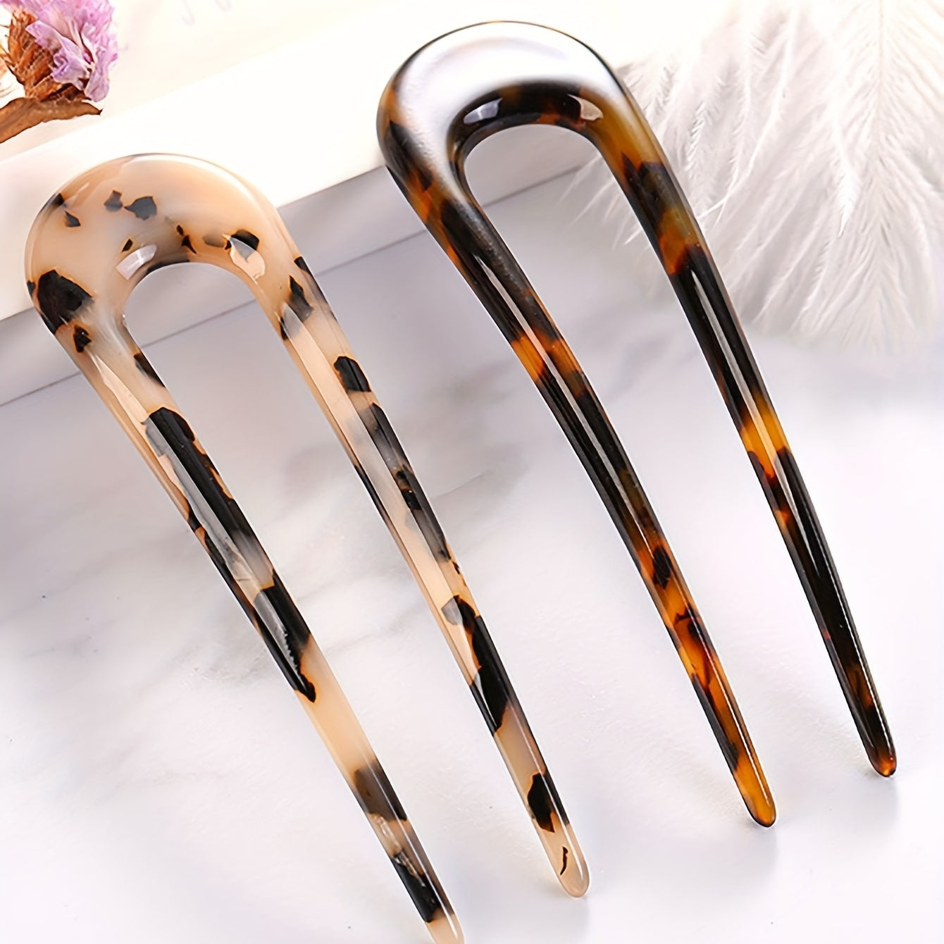 Vintage Acetate U Shape Hair Fork Gradient Hair Stick