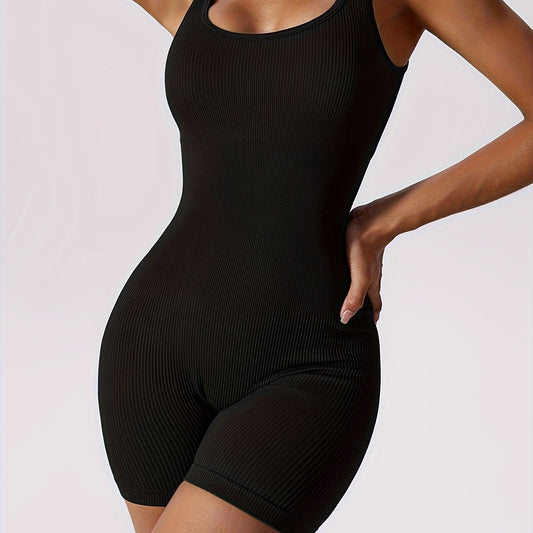 Quick Drying Sleeveless Bodysuit Sports Fitness Yoga Running Jumpsuit