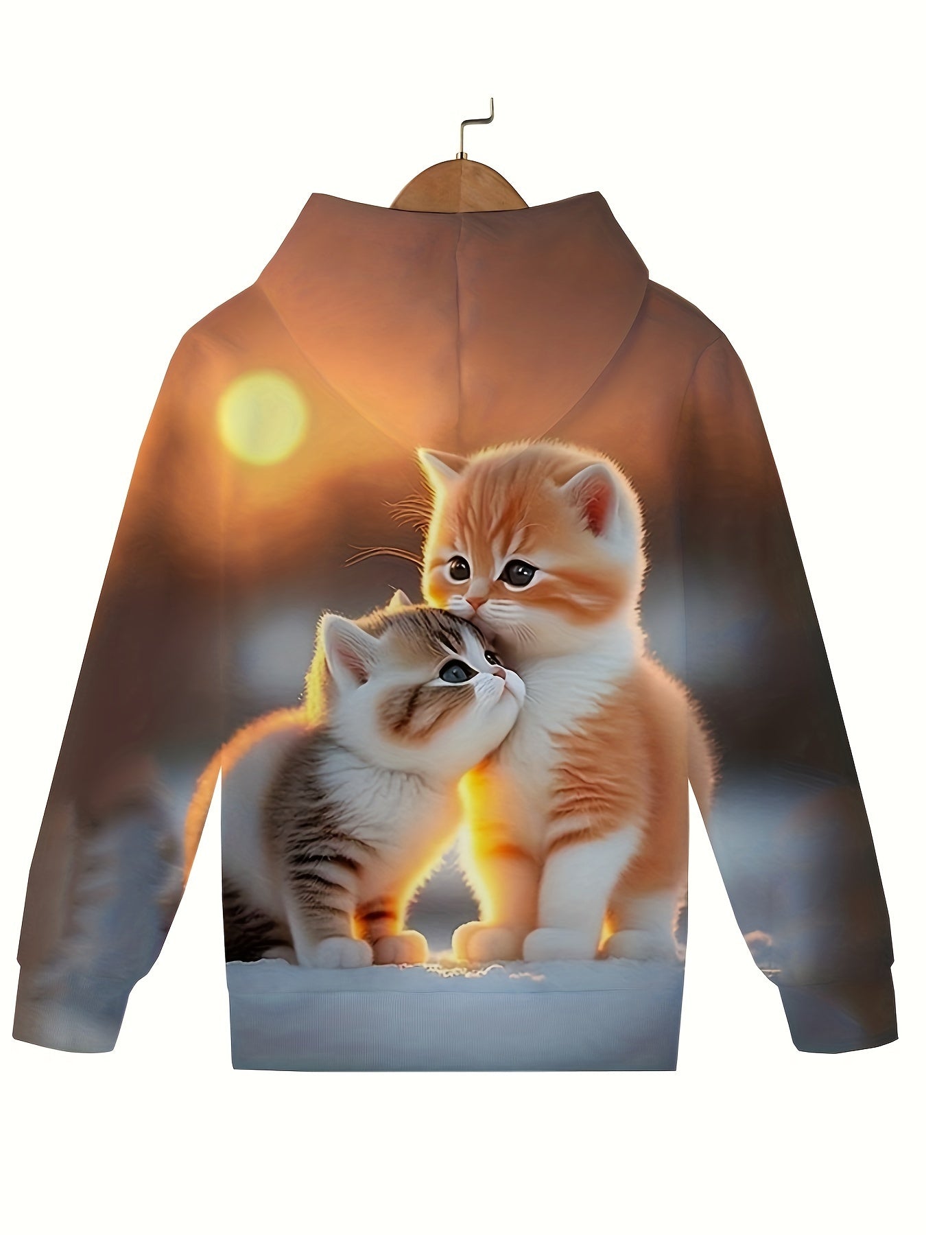 Sunset Kitten Graphic Hooded Sweatshirt