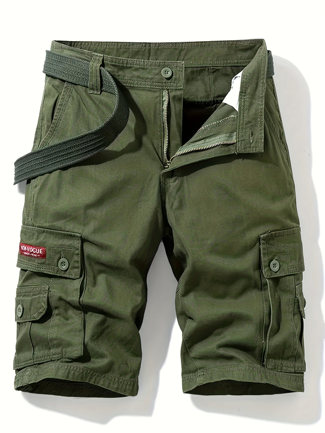 Men's Classic Cargo Shorts Solid Cotton Pocket Waist Drawstring
