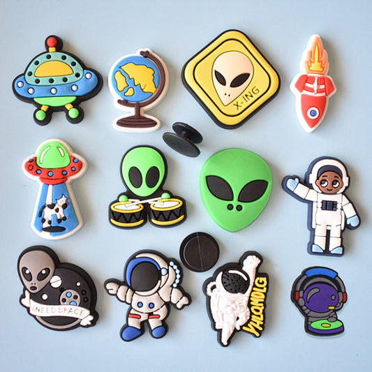 12Pcs Cartoon Alien Shoe Charms for Clog Sandals