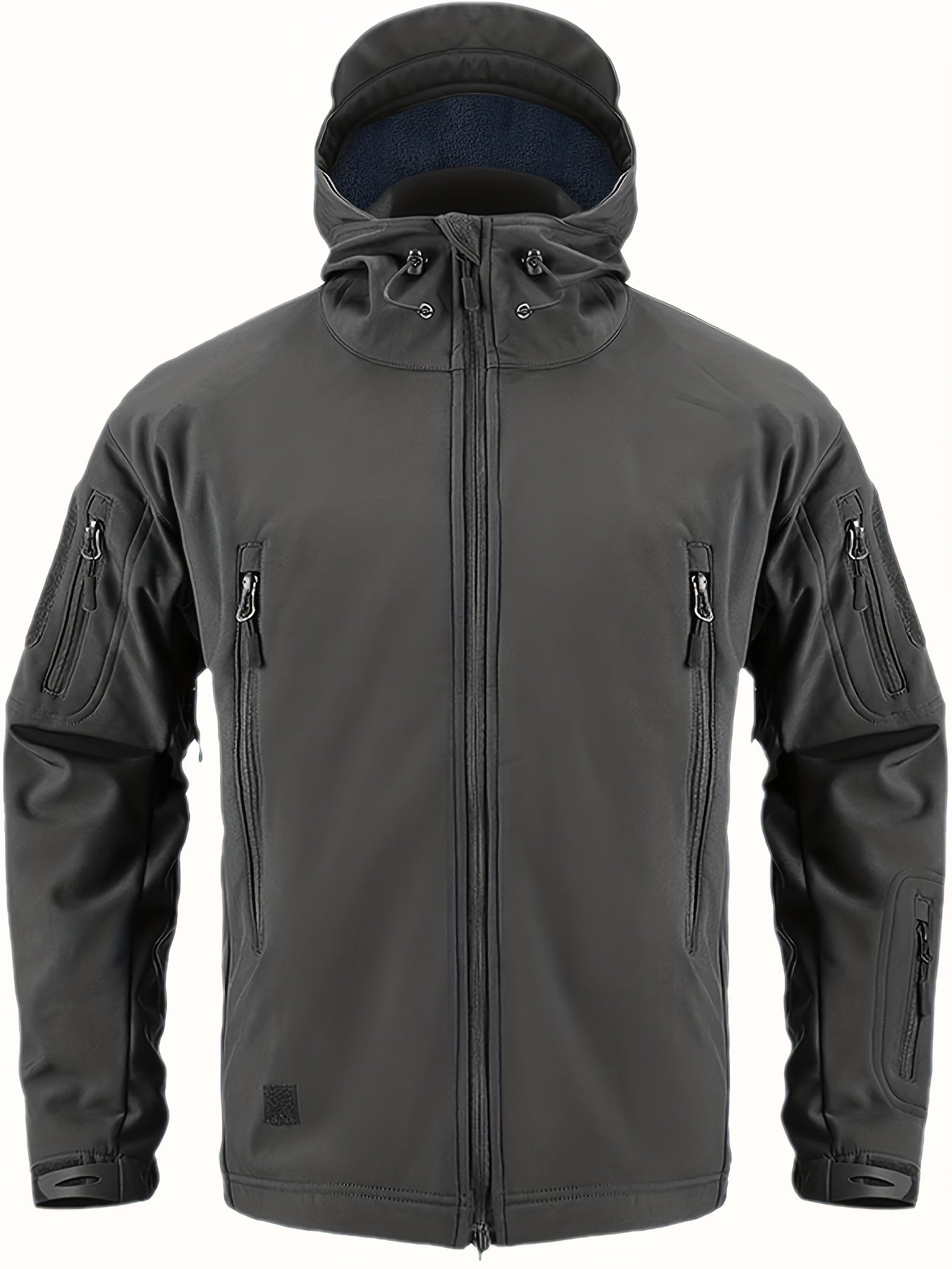 Men's Waterproof Hooded Tactical Jacket Windproof Warm Zip Pocket Jacket