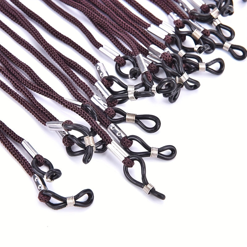12pcs Brown Nylon Glasses Strap Holder Glasses Cord Retainer Adjustable
