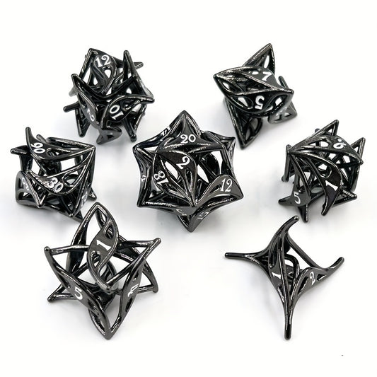7pcs Hollow Flower Dice Polyhedral Dice Mini Dice For Game Entertainment