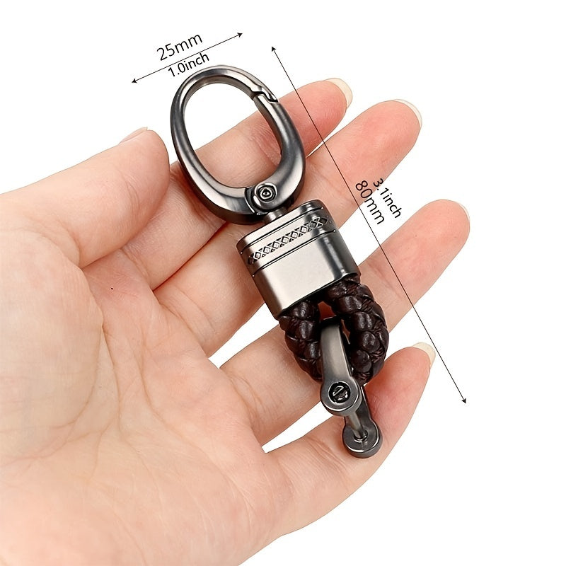 Hand Woven Horseshoe Buckle Keychain Car Keyring Gift Creative Auto Accessories