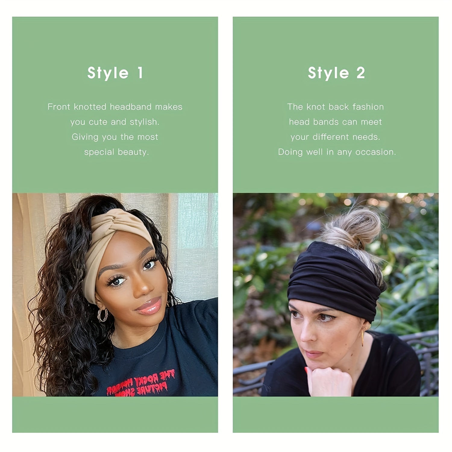 Wide Headbands For Women 7'' Solid Bandana