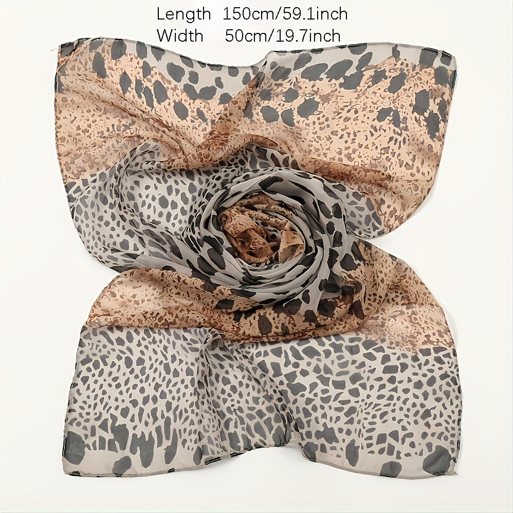 Leopard Print Chiffon Scarf Women's Scarf