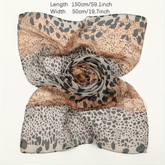 Leopard Print Chiffon Scarf Women's Scarf