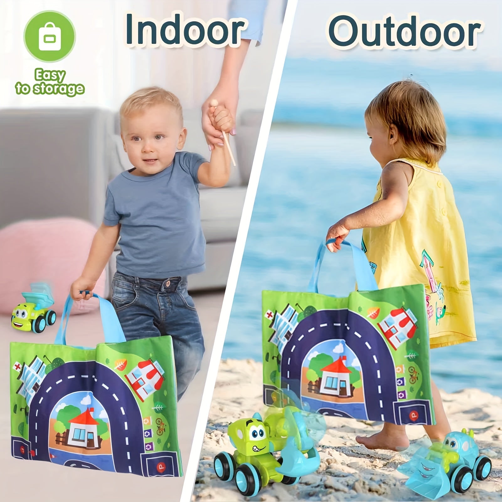 Friction Powered Trucks Playset for Kids, Construction Vehicle Set