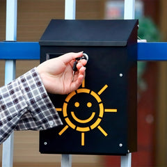 Metal Lockable Wall Letter Box Sun Rain Proof Home Mailbox