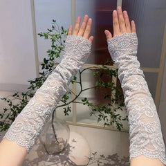 Sunproof Lace Sleeves for Women Summer UV Protection