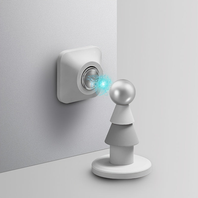 Magnetic Door Stopper for Secure & Mute Collisions, Punch Holder Included