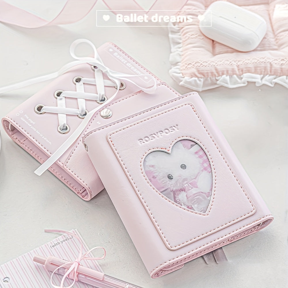 Stylish Ribbon Notebook Envelope Diary Display Window Laced Detail Journal