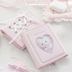 Stylish Ribbon Notebook Envelope Diary Display Window Laced Detail Journal