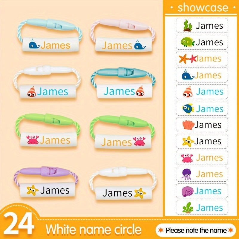 12pcs 24pcs 48pcs Undersea World Name Rings Custom Lanyard Buckle