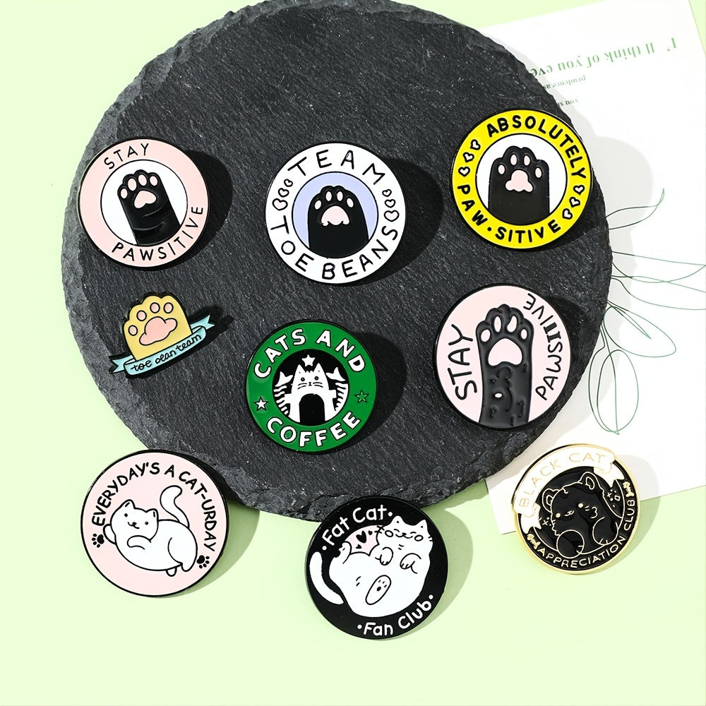 Casual Cat Metal Enamel Brooch for Backpack Accessories