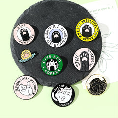 Casual Cat Metal Enamel Brooch for Backpack Accessories