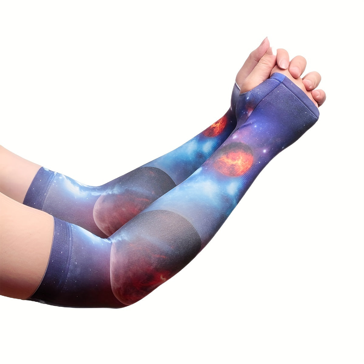 Planet Pattern Ice Sleeves Unisex UV Protection Gloves