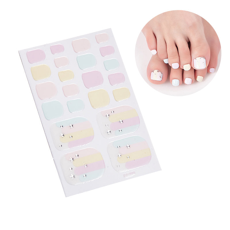 Self Adhesive Toe Nail Stickers Decals Full Wraps for Women Girls