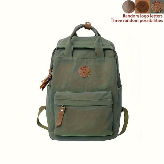 Fashion Canvas School Backpack Adjustable Strap Foldable Zipper Closure