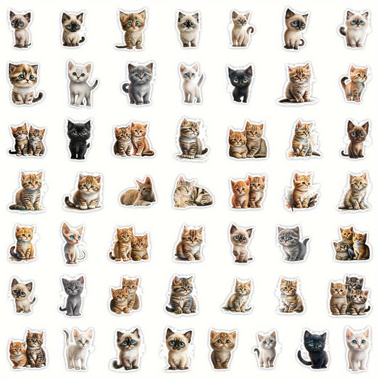 50 Big Eyed Cat Graffiti Stickers for Halloween & Christmas Decor