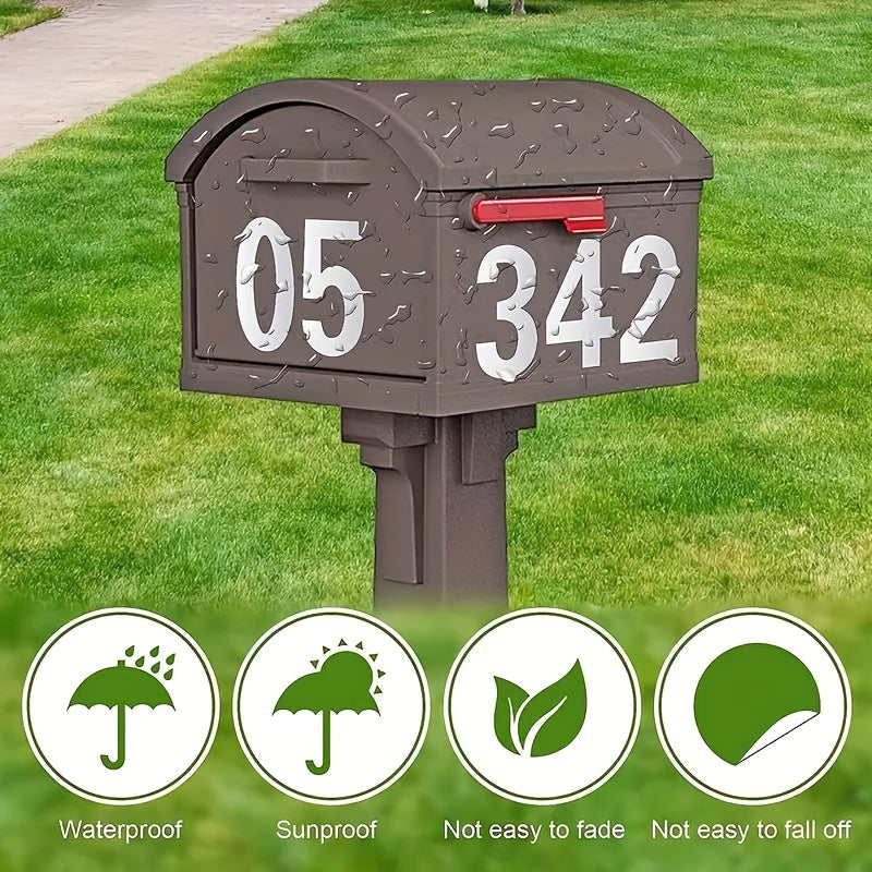 Classic Style Vinyl Mailbox Numbers Sticker Decal - Waterproof Self Adhesive