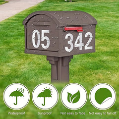 Classic Style Vinyl Mailbox Numbers Sticker Decal - Waterproof Self Adhesive