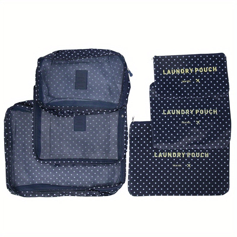 6pcs Portable Storage Bags Waterproof Clothes Organizer & Cosmetic Toiletry Bags