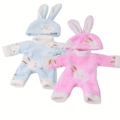 Plush Bunny Onesie for 12 Inch Dolls
