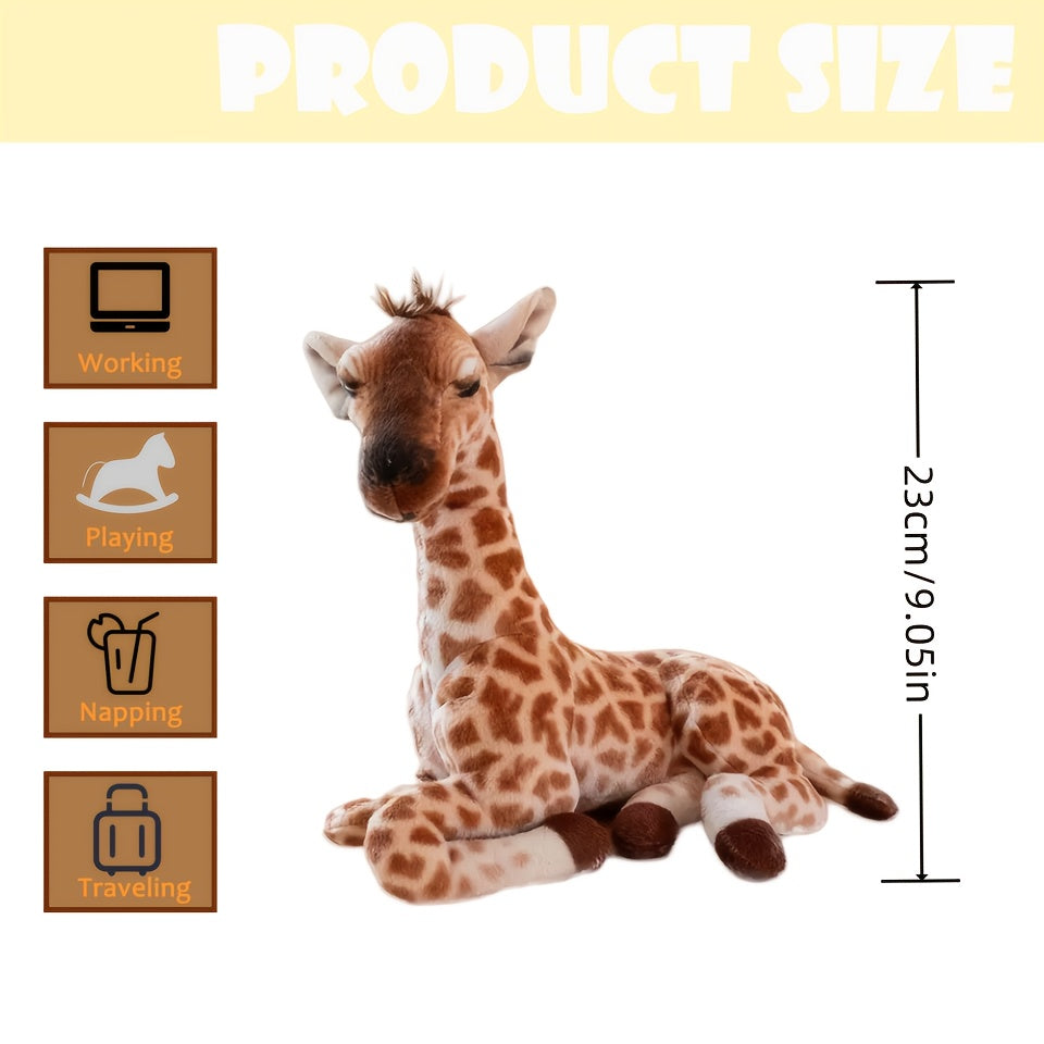 Realistic Giraffe Plush Stuffed Animal Soft Polyester Fiber Home Decor Gift