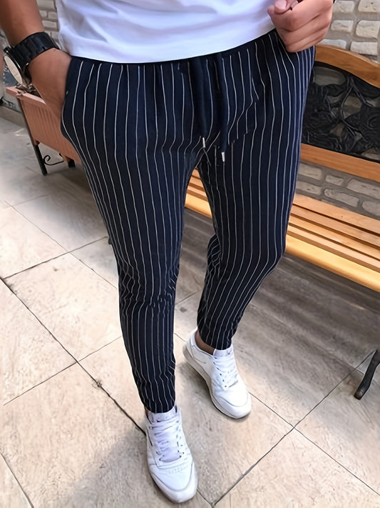 Men's Striped Casual Pants - Medium Size