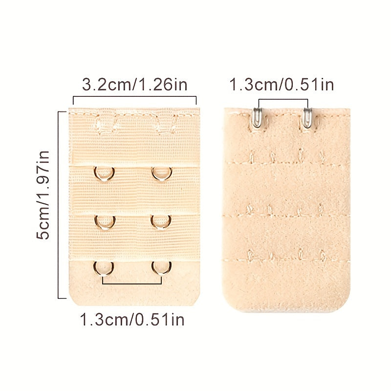 3pcs Bra Extension Buckle Set Adjustable 3 Rows 2 Hook Bra Strap Extenders