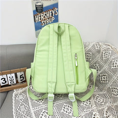 Casual Student Bag Lightweight Backpack With Pendant