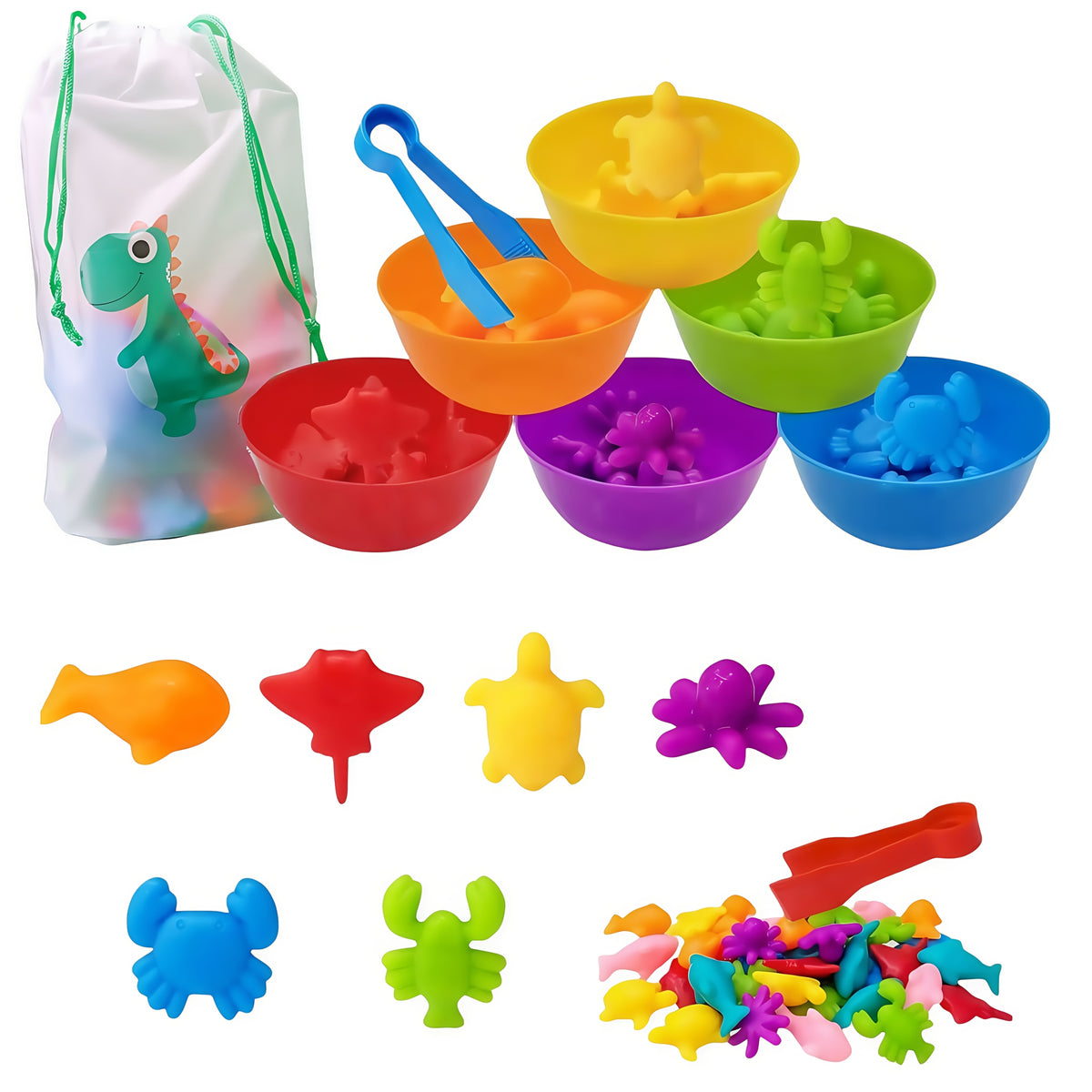 Ocean Animal Matching & Sorting Toy Set for Toddlers